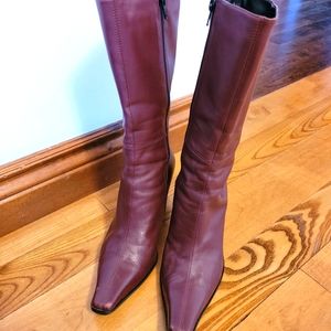 Burgundy Leather Boots